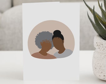 Grandmother & Adult Daughter // Mother's Day Card // African American // Made to Order // Greeting Card // Mama // Mum