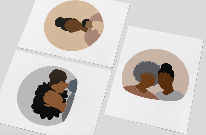 Set of 3 Three // Mother's Day Card // African American Mothers Day // Black // BIPOC // Greeting Cards image 2