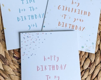 Birthday Card Set // Blank Greeting Card, birthday card for her, birthday card for friend, birthday gifts for her best friend