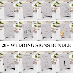 Wedding Sign Bundle, Minimalist Wedding Reception Table Signs, Minimalist Wedding Signage Bundle, 20+ Modern Wedding Signs Set, Canva