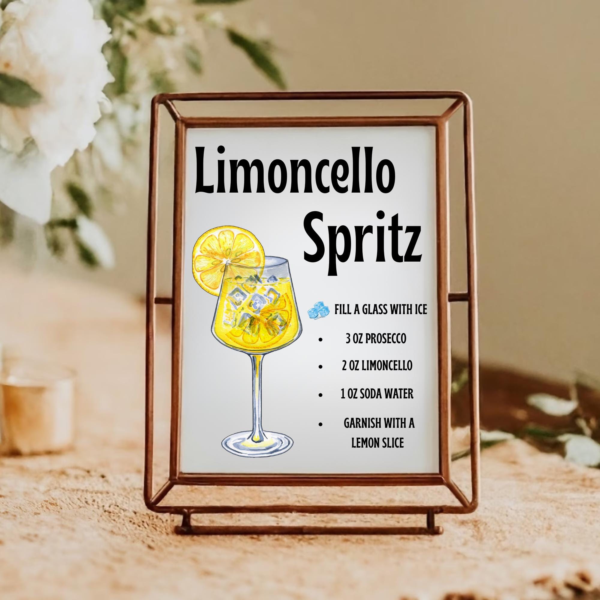 Limoncello Sign Limoncello Spritz Bar Sign: DIY Cocktail Recipe Template (canva ...
