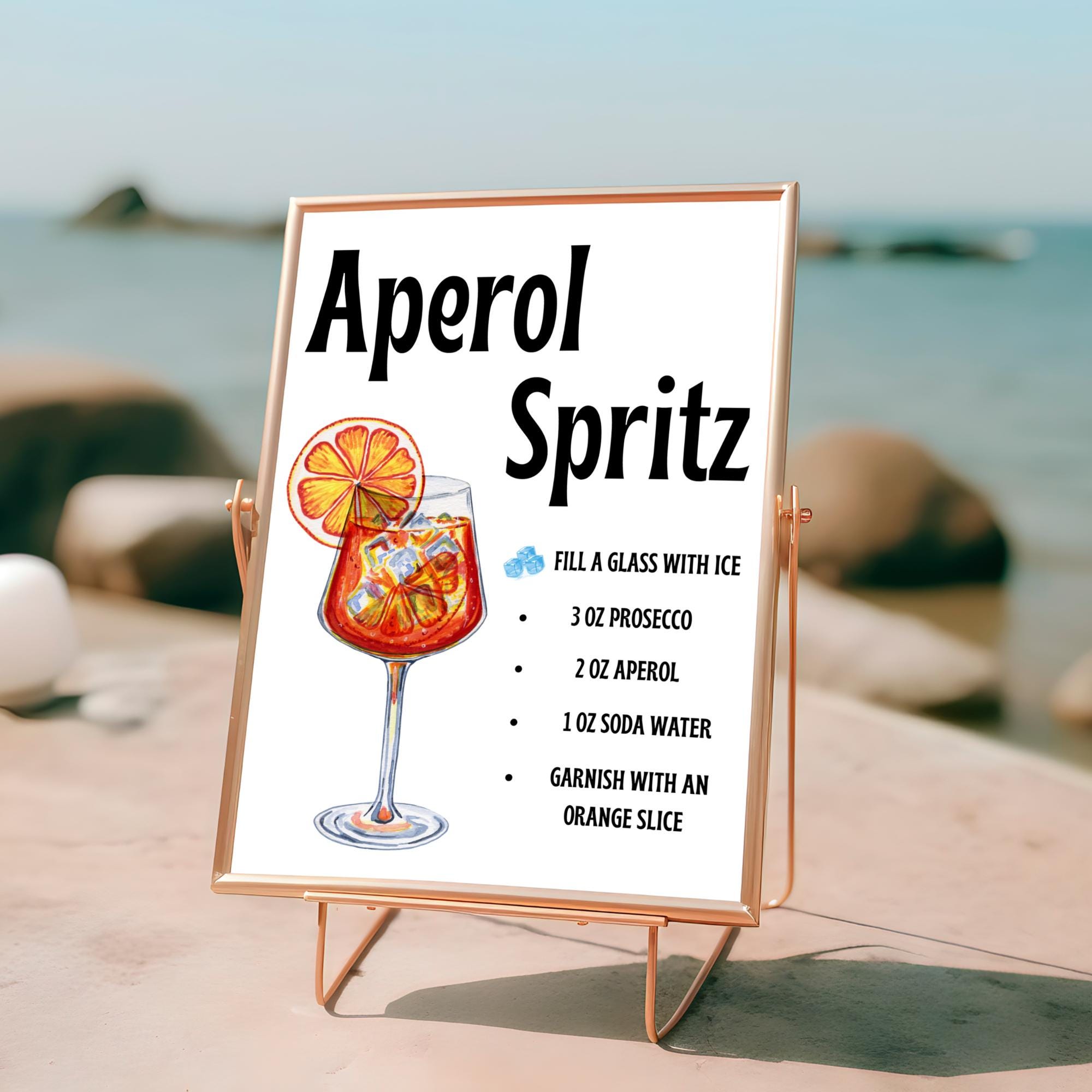 Aperol Spritz Bar Sign Template: Customizable Cocktail Recipe (canva ...