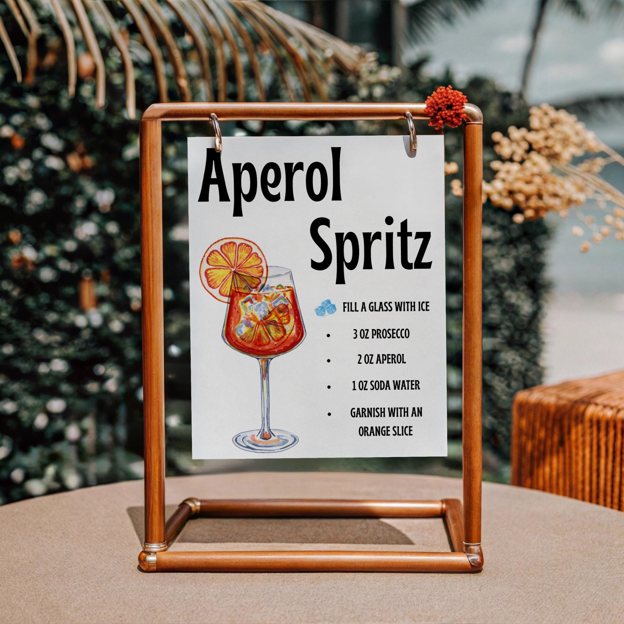 Aperol Spritz Bar Sign Template: Customizable Cocktail Recipe (canva ...