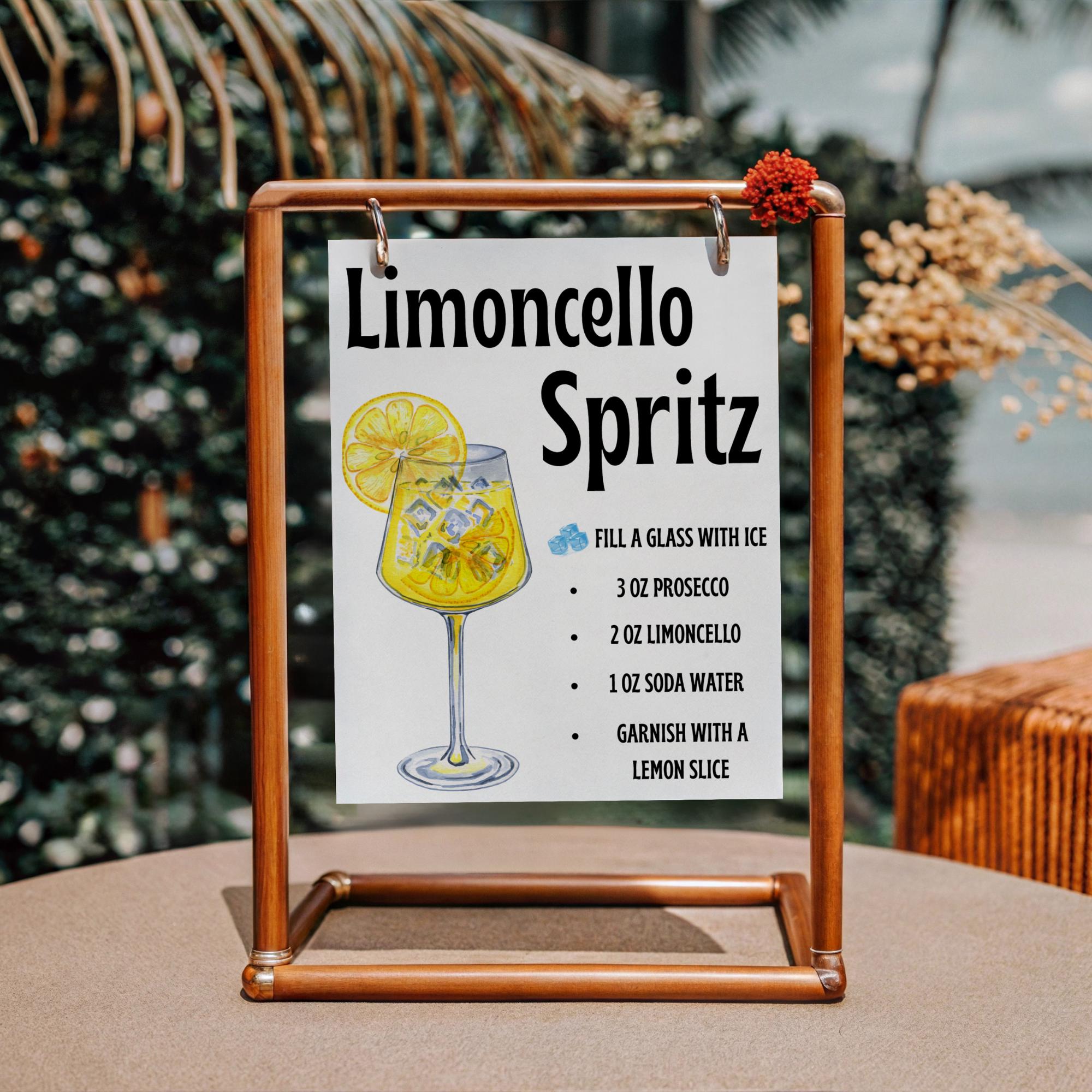 Limoncello Sign Limoncello Spritz Bar Sign: DIY Cocktail Recipe Template (canva ...