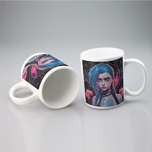 Vi Arcane Mug – League of Legends Anime Coffee Mug, Gamer Gift, Piltover Brawler Cup