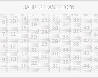 2026 calendar with calendar weeks