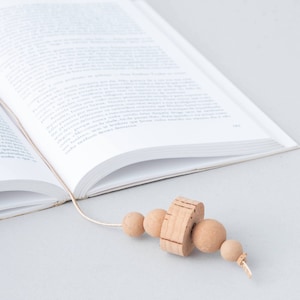 Handmade beaded book mark with cork balls & cork cord. Gift for book lovers, beaded bookmark, teachers book gifts, cork book accessories