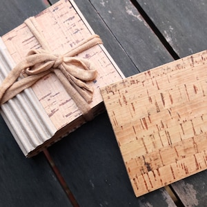 Cork drink coasters, set of four, Christmas couple gift, wine coasters; eco friendly decor; kitchenware and tableware made in Portugal
