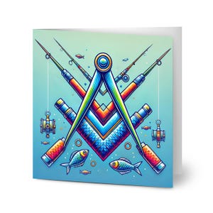 10 cartes de pêche maçonniques (paquet de 10)