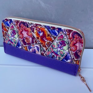 Sailor Moon inspired, large zip around, wallet