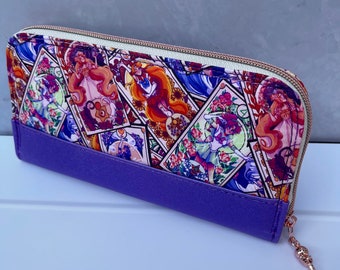 Sailor Moon inspired, large zip around, wallet