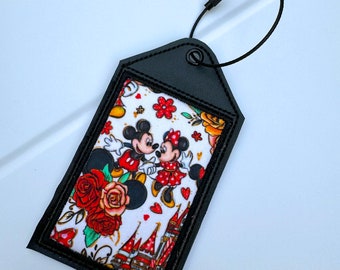 Mickey, Luggage Tag, Keychain, ID card, Gift for Disney fan, Travel Card.