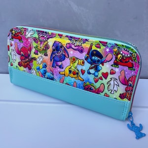 Lilo and Stitch inspired, large zip around wallet
