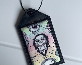 Billy the Puppet, Luggage Tag, Keychain, ID card, Gift for horror fan, Travel Card.