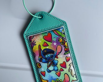 Stitch, Luggage Tag, Keychain, ID card, Gift for Disney fan, Travel Card.