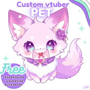 Anpassad VTuber Pet Live2D-modell | Söt följeslagare med riggning för streaming | Speciell Alla hjärtans dag-present