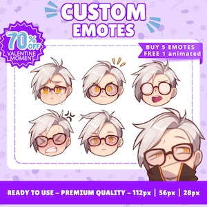 Custom Animated Chibi Emotes for Twitch, Discord, Facebook