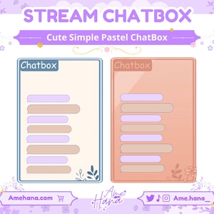 Cute Simple Pastel Chatbox, Cute Chat Box Streamers, ChatBox Overlay, Chat box widget, Stream Chatbox, Chatbox Frame, Stream Asset, Chatbox.