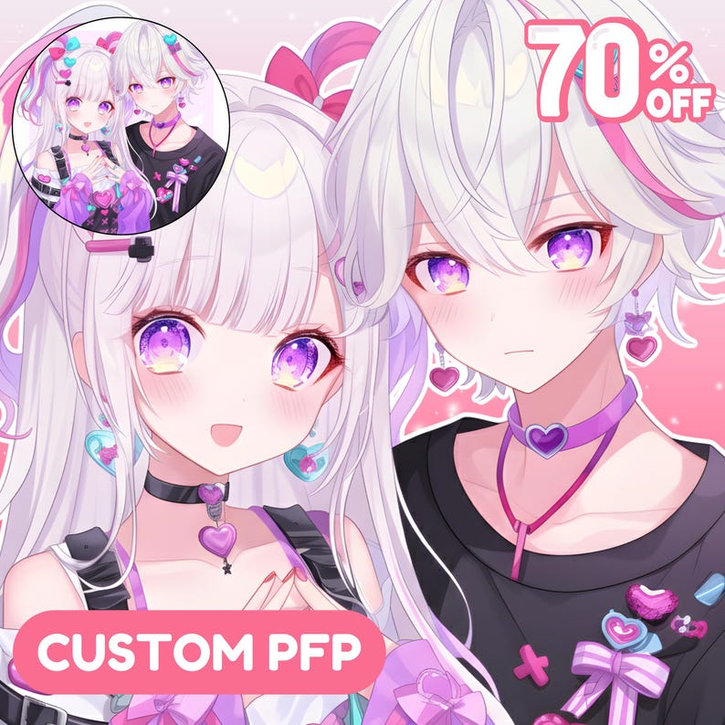 Perfect Pfp Custom Anime Valentine PFP : Cute Couple or Solo Profile Picture - Etsy