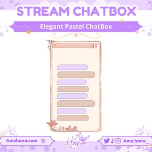 Elegant Pastel Stream Chatbox Overlay (Instant Download)