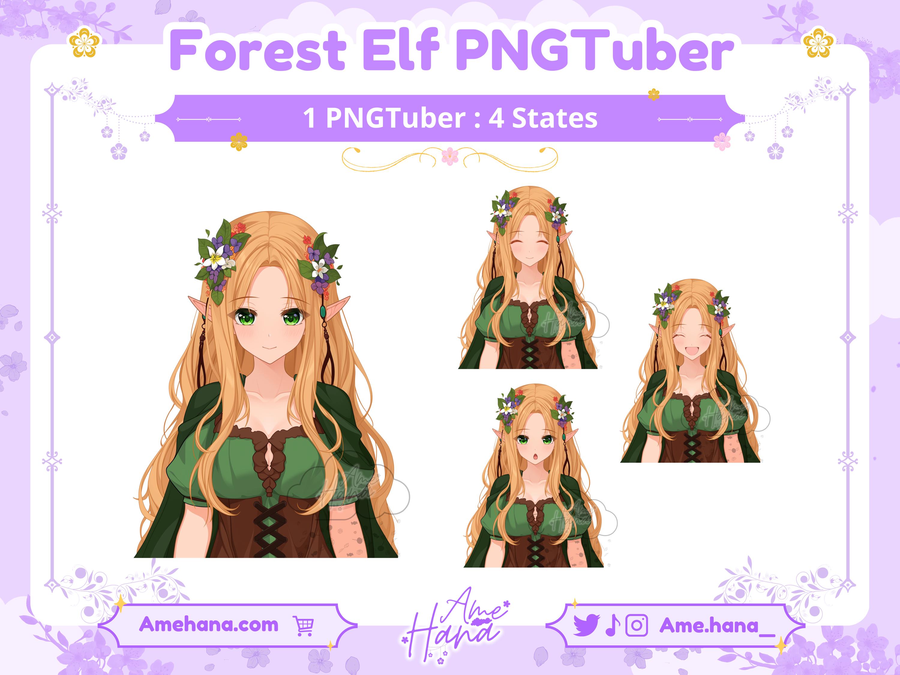 Forest Elf Stream Forest Elf Pngtuber Model: Ready To Use Stream