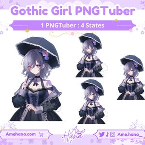 Gothic Girl PNGTuber Model: Ready to Use Stream Asset