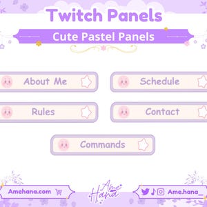 Twitch Panels - Cute Pastel Panels, Twitch Panel Pack, Kawaii Twitch Panel, Twitch Overlay, StreamOverlay, StreamPanels, StreamAssets