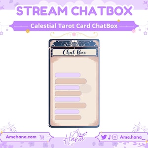 Calestial Tarot-Karte Chatbox, süße Chat-Box-Luftschlangen, ChatBox-Overlay, Chatbox-Widget, Stream-Chatbox, Chatbox-Rahmen, Stream-Asset, Twitch