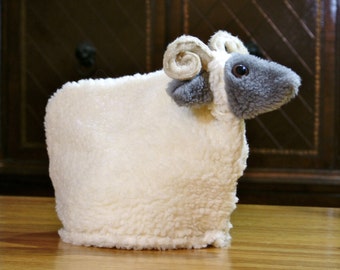 Handcrafted White Sheep Textured Soft Fabric Tea Cozy