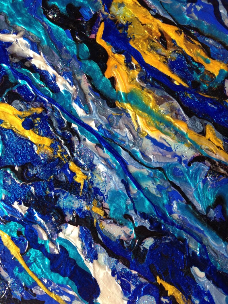 Nail Polish Abstract Painting on Canvas 5x5 Etsy