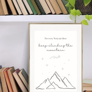 Nesta Climb The Mountain Wall Art | ACOTAR Book Series | Romantasy | Digital Download image 2