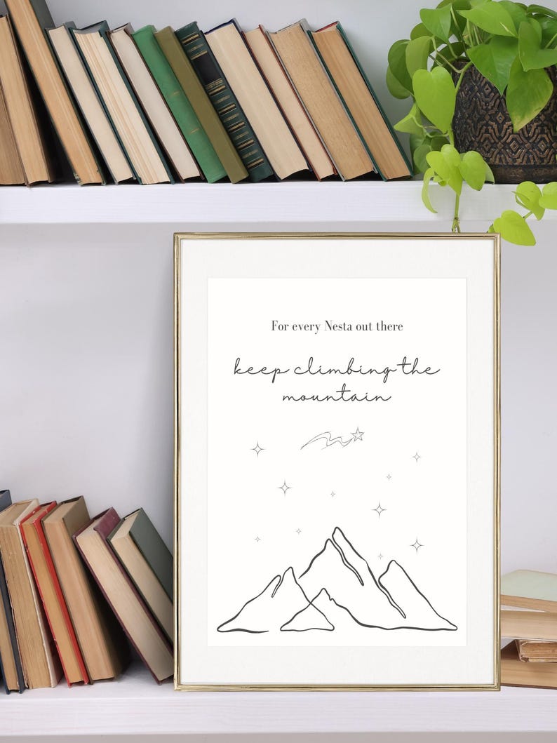 Nesta Climb The Mountain Wall Art | ACOTAR Book Series | Romantasy | Digital Download image 2