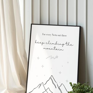 Nesta Climb The Mountain Wall Art | ACOTAR Book Series | Romantasy | Digital Download image 3