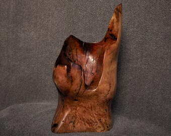 Fine Art Abstract Wood Sculpture Madrone Burl Handcrafted Oregon 5th Wedding Anniversary Home Office Decor Wood Art Natural Shape Vessel