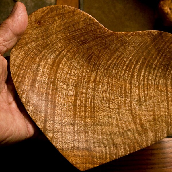 Quilted Maple Decorative Wood Heart Bowl Art Sculpture 5th Wedding Anniversary Gift Love Handcrafted in Oregon Wood Sculpture Valentines