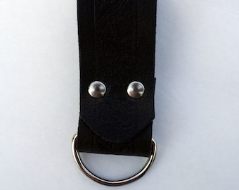 Steampunk Skirt Hiker Single Decorative Brown Leather with Silver D-Ring