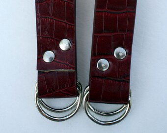 Steampunk Skirt Hiker Pair Red Faux Snake Skin with D-Rings