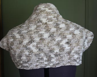 Crocheted Shrug-Tan and Off White