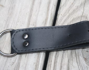 Steampunk Skirt Hiker or Accessory Holder Faux Black Leather with D-ring