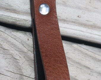 Steampunk Skirt Hiker or Accessory Holder Faux Leather Light Brown with Silver D-Ring