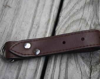 Steampunk Skirt Hiker or Accessory Holder Brown Faux Leather with Silver D-Ring