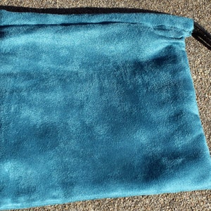 Drawstring Bag- Teal Suede