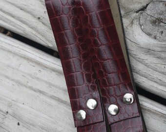 Steampunk Skirt Hikers Pair Red Faux Snake Skin with Silver D-Rings