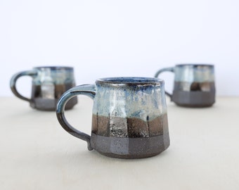 faceted hand-thrown mug . pottery by Lund Studios