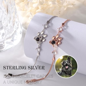 Photo Projection Bracelet Custom Pet Projection Photo Bracelet Handmade Minimalist Pet Memorial Gift Cat Dog Secret Jewelry Gift for Her
