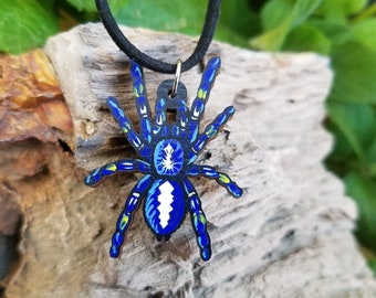 Gooty Sapphire Tarantula - P. Metallica - Wooden Pendant and Necklace