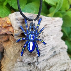 Gooty Sapphire Tarantula - P. Metallica - Wooden Pendant and Necklace