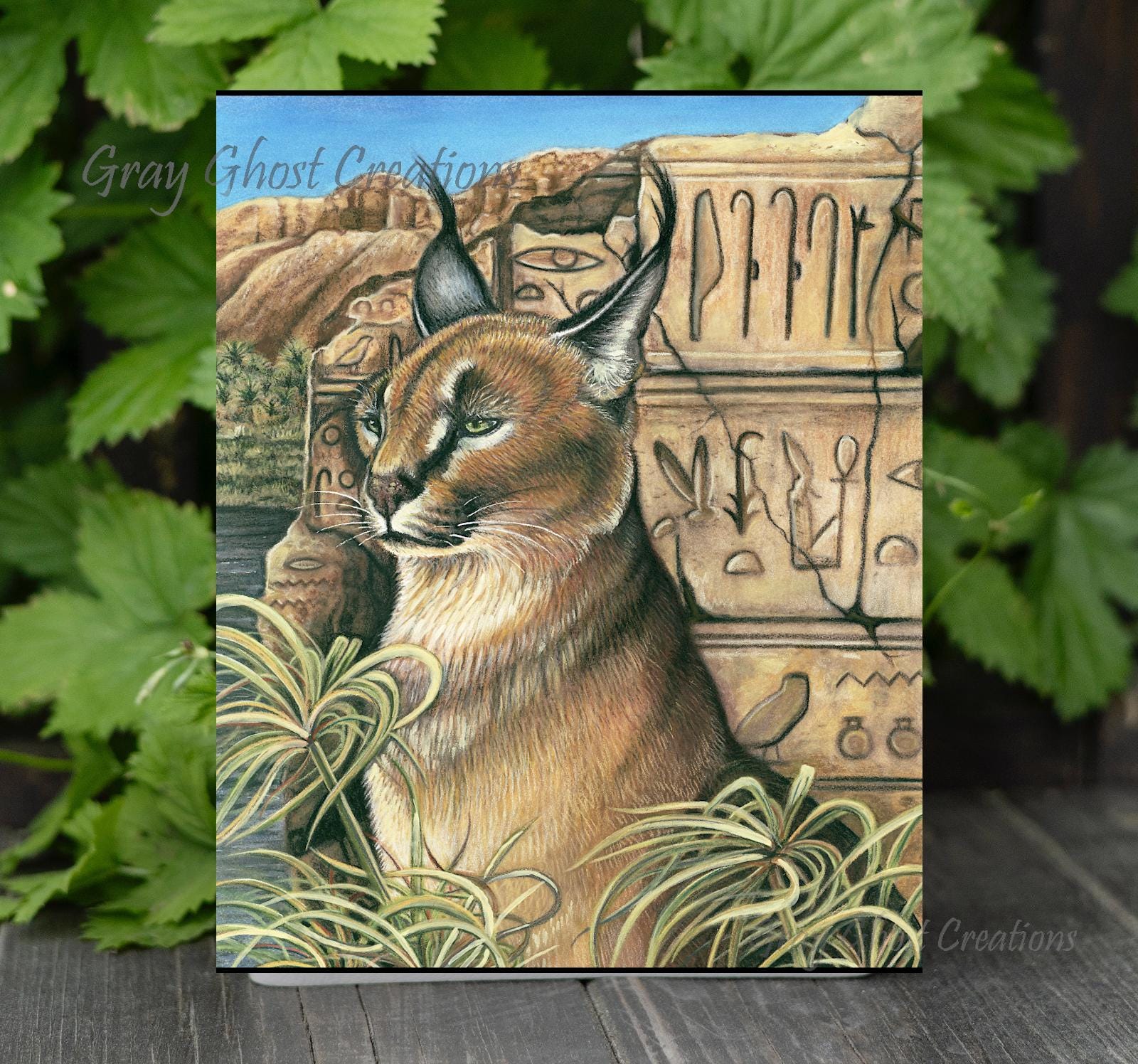 Egyptian Caracal Art Print: North African Wildlife, Ancient