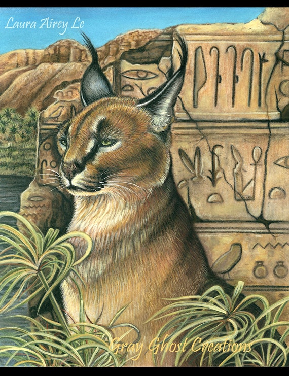 Egyptian Caracal Art Print: North African Wildlife, Ancient