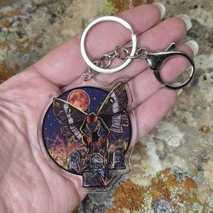 Cryptic Keychains Mothman Acrylic Keychain: Spooky Cryptid Accessory - Etsy